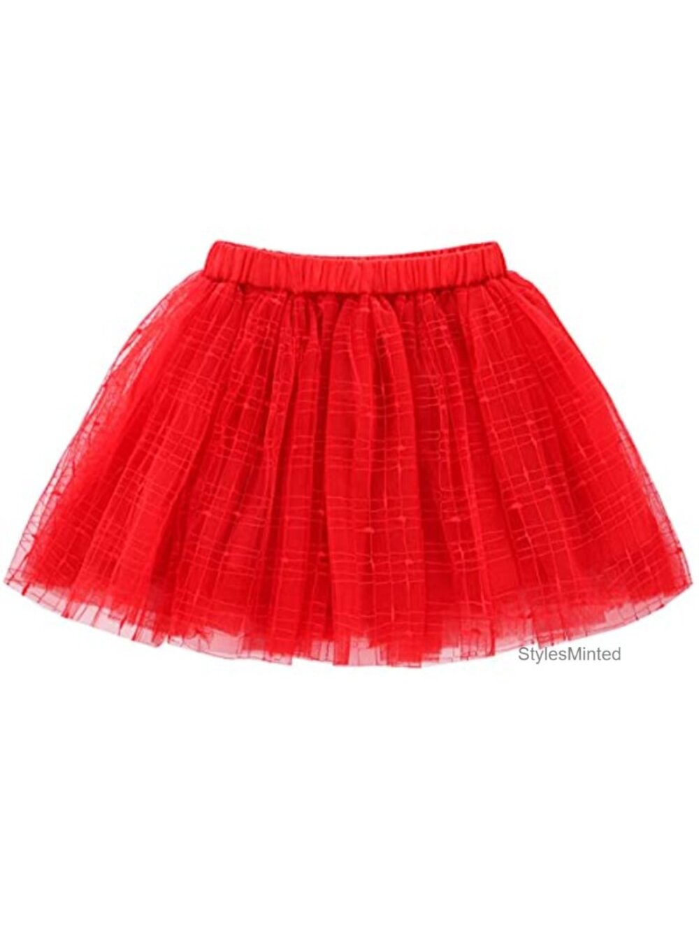 Girls Plaid Tulle Tutu Skirt 3 Layer Tiered Elastic Waist Princess Dress Up